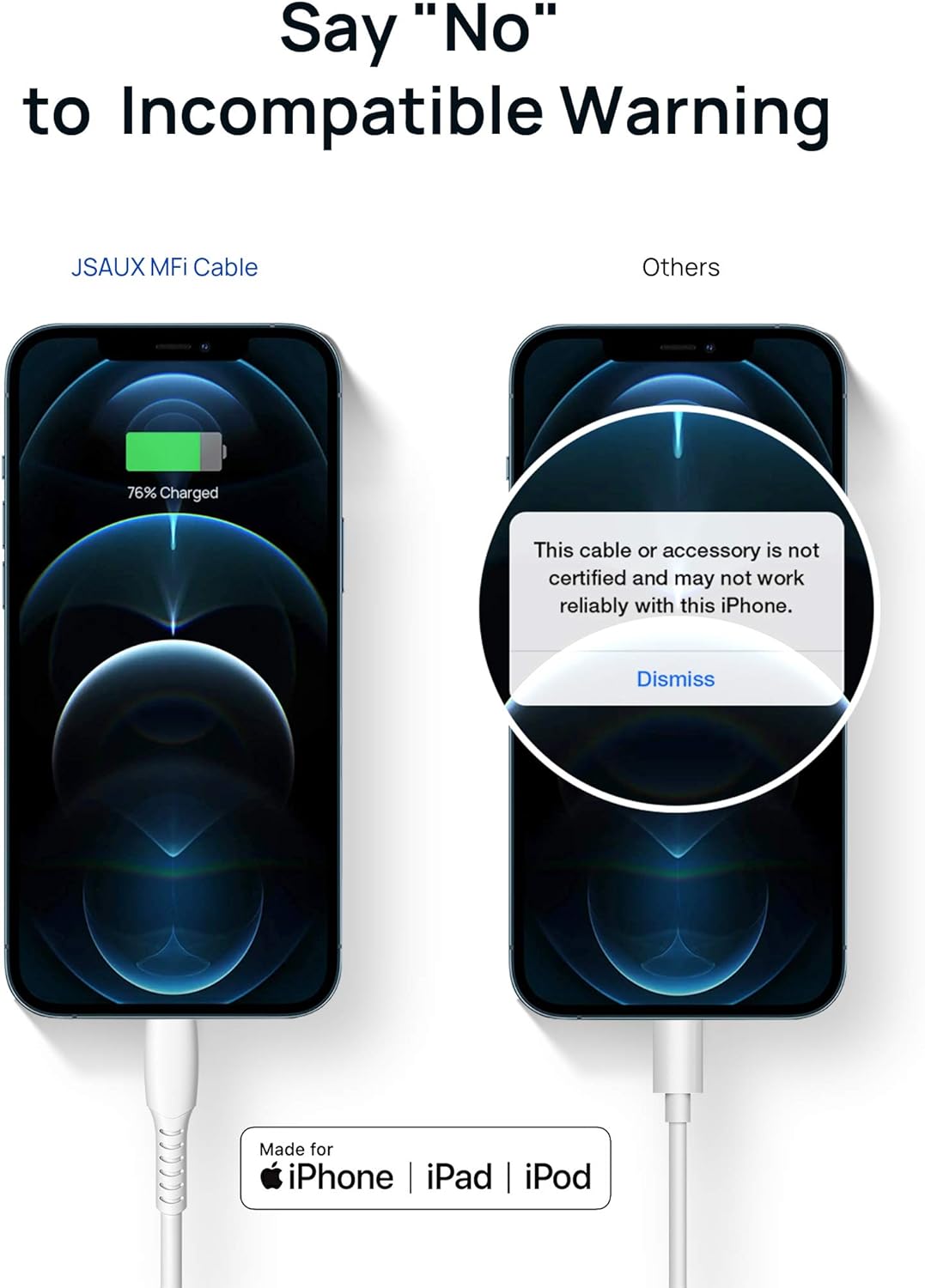 Exсluѕіvе Dіѕсоunt 90% Prісе iPhone 13 Charger Cable 6ft, JSAUX [Apple MFi Certified] USB C to Lightning Cable Fast Charging Compatible with iPhone 13/13 Pro/12/12 Pro/12 mini/11 Pro/X/XS/XR, AirPods, iPad Mini, Power Delivery