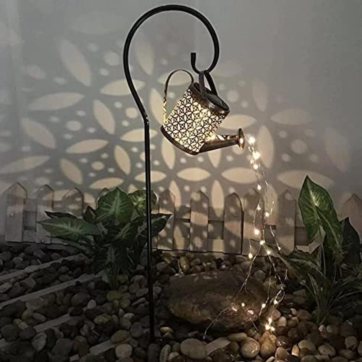 Luces Led Solares para Jardín, Luces Decorativas para Jardín Impermeables para Exteriores, Luces De Cadena para Regadera, Luces De Cadena para Regadera De Ducha, Luces Solares para Regadera