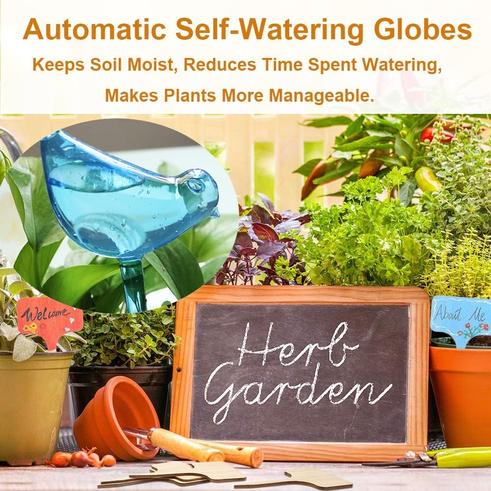 TOTYAO Plant Self-Watering Bulbs, 10pcs Self Watering Planter Insert, Flower Automatic Watering Drip Irrigation Device, Indoor Outdoor Garden Self Waterer for Plant