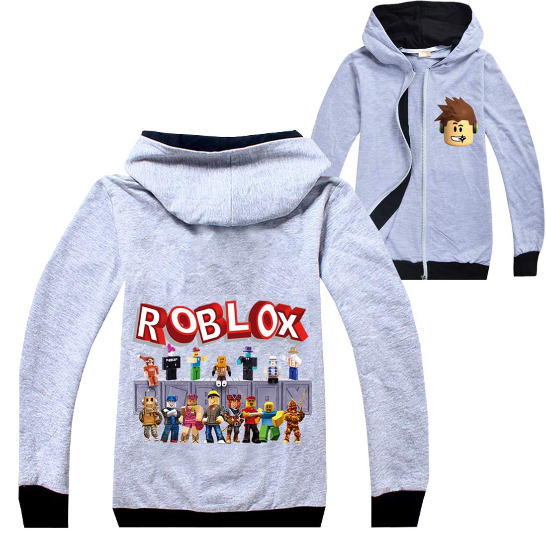 Roblox Veste à capuche à manches longues en coton pour garçons et adolescents