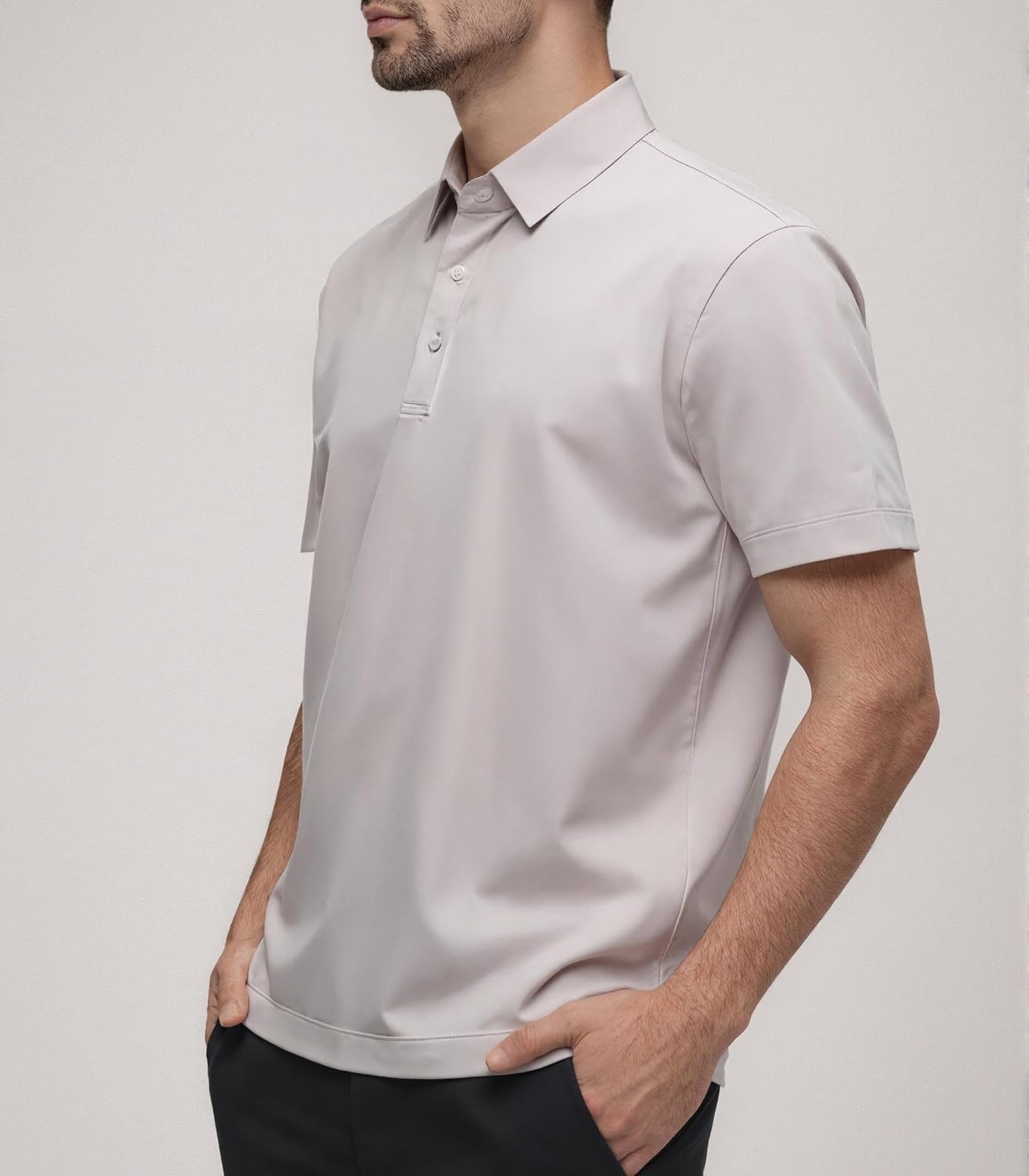 Men's Polo Shirts Collared Golf Shirt Performance T-Shirt Sport Button Down Tee Summer Casual Shirt - Image 3