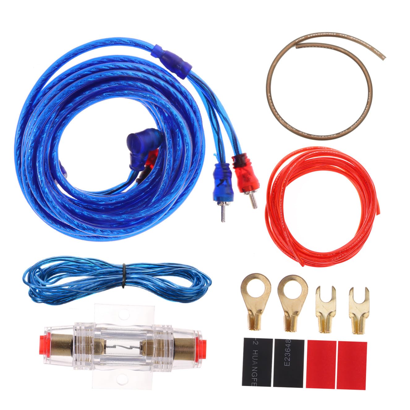 SOLUSTRE 2000w Cavi Per Amplificatore Cavo Di Alimentazione Per Auto Kit Cavi Amplificatore in Rame Massiccio Completo Di Tutti Gli Accessori Necessari Per Installazione