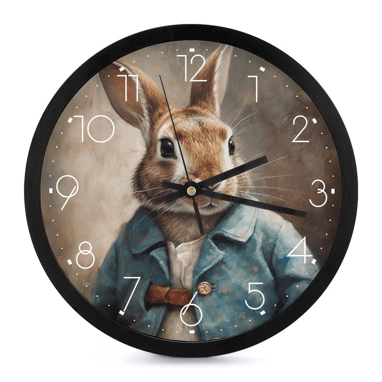Horloge murale moderne en forme de lapin pour chambre enfant