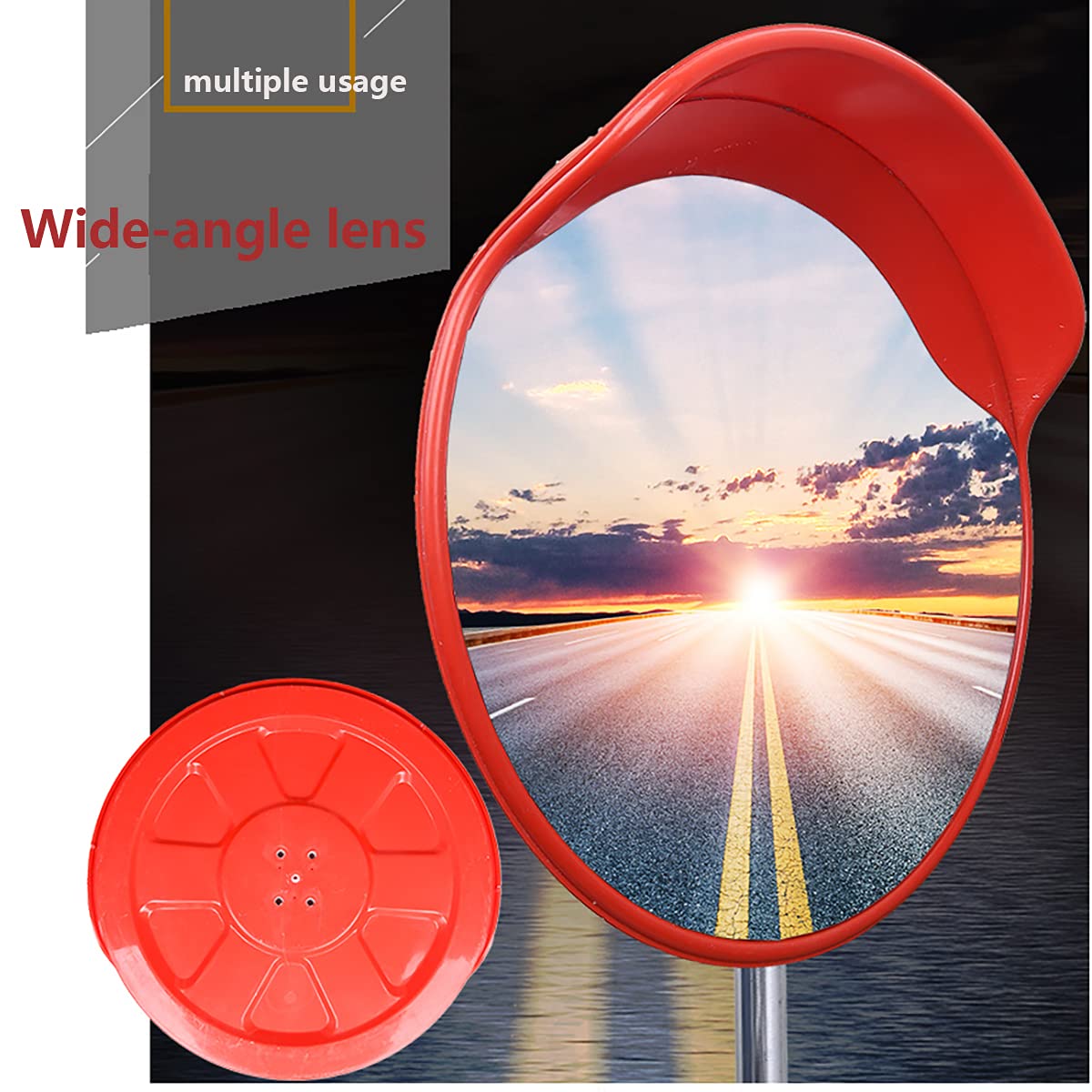 17.7In Stradale Specchio, Specchio Parcheggio per PC con Staffa Fissaggio Parete Regolabile per Sicurezza Stradale Sicurezza Negozio,Indoor