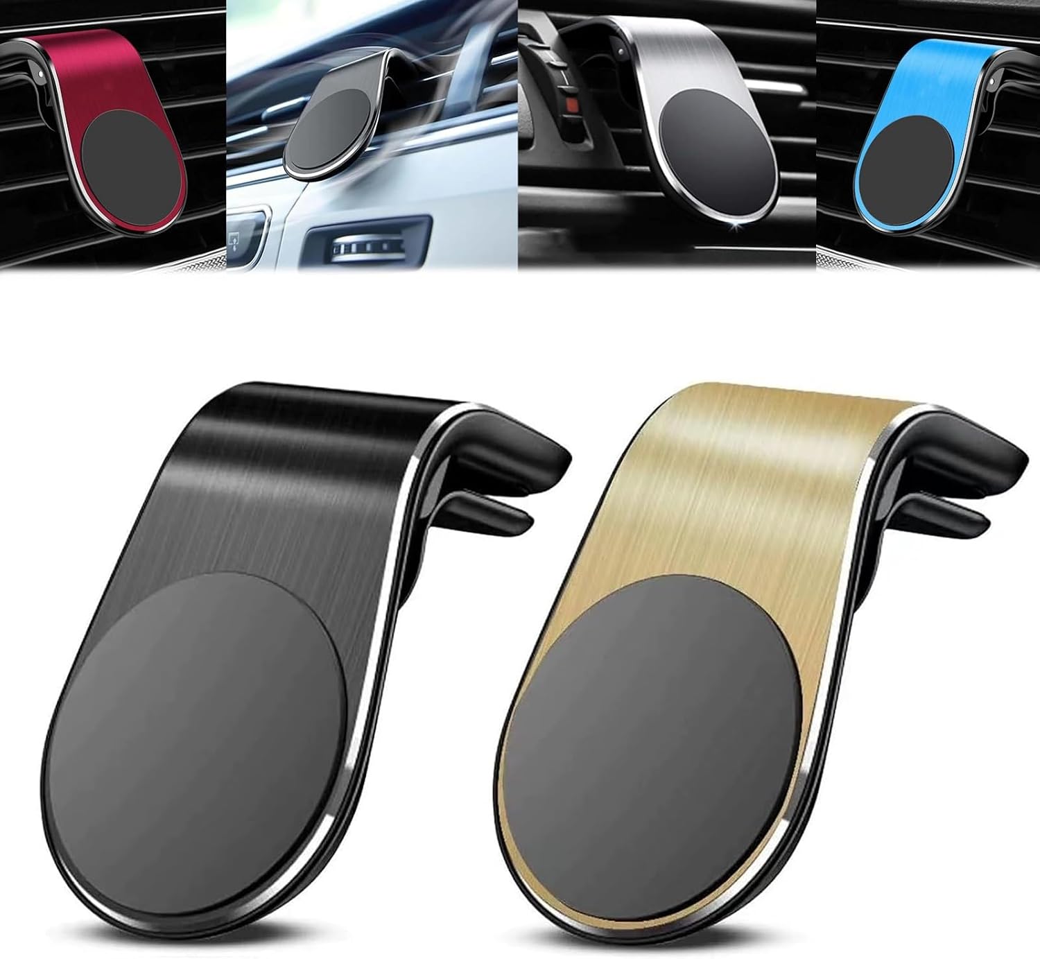 Mobile Phone Navigation Magnetic Bracket, Magnetic Navigation Bracket for Car, 2 Pack L Type 360° Rotatable Car Phone Mount,Car Mount Air Vent Phones Mount, Car Cellphone Holder Strong Magnetic Mount(