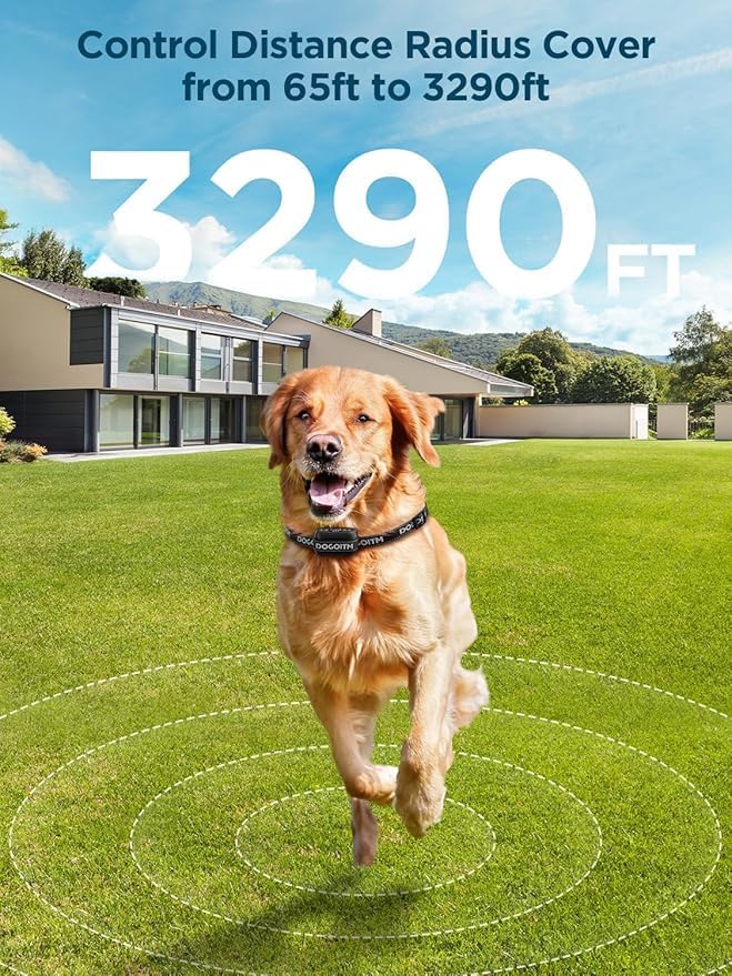 Wireless Dog Fence for 2 Dogs, GPS Wireless Dog Fence with 3 Warning Modes, Pet Containment System with AI Smart Signal, IPX7 Waterproof Electric Dog Collar for Outdoor(2 Collars) — view 2