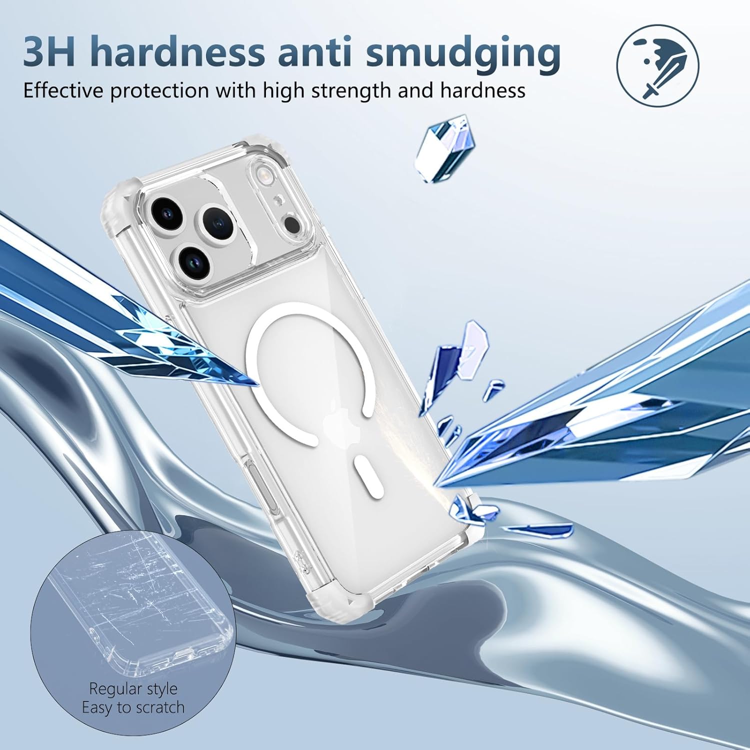 Magnetic Clear Case for iPhone 17 Pro Case Crystal Clear, [Anti-Yellowing][Military-Grade Protection], Shockproof Protective Bumper Cute Transparent Slim, Compatible with MagSafe, Clear White