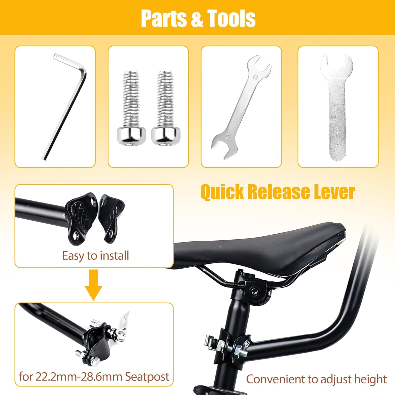 MEGHNA Kids Bike Training Push Handle Detachable Kids Bike Learning Aluminium Alloy Handle Push Bar Comfortable Anti Slip Handle Safety Balance Bar for Children Bikes
