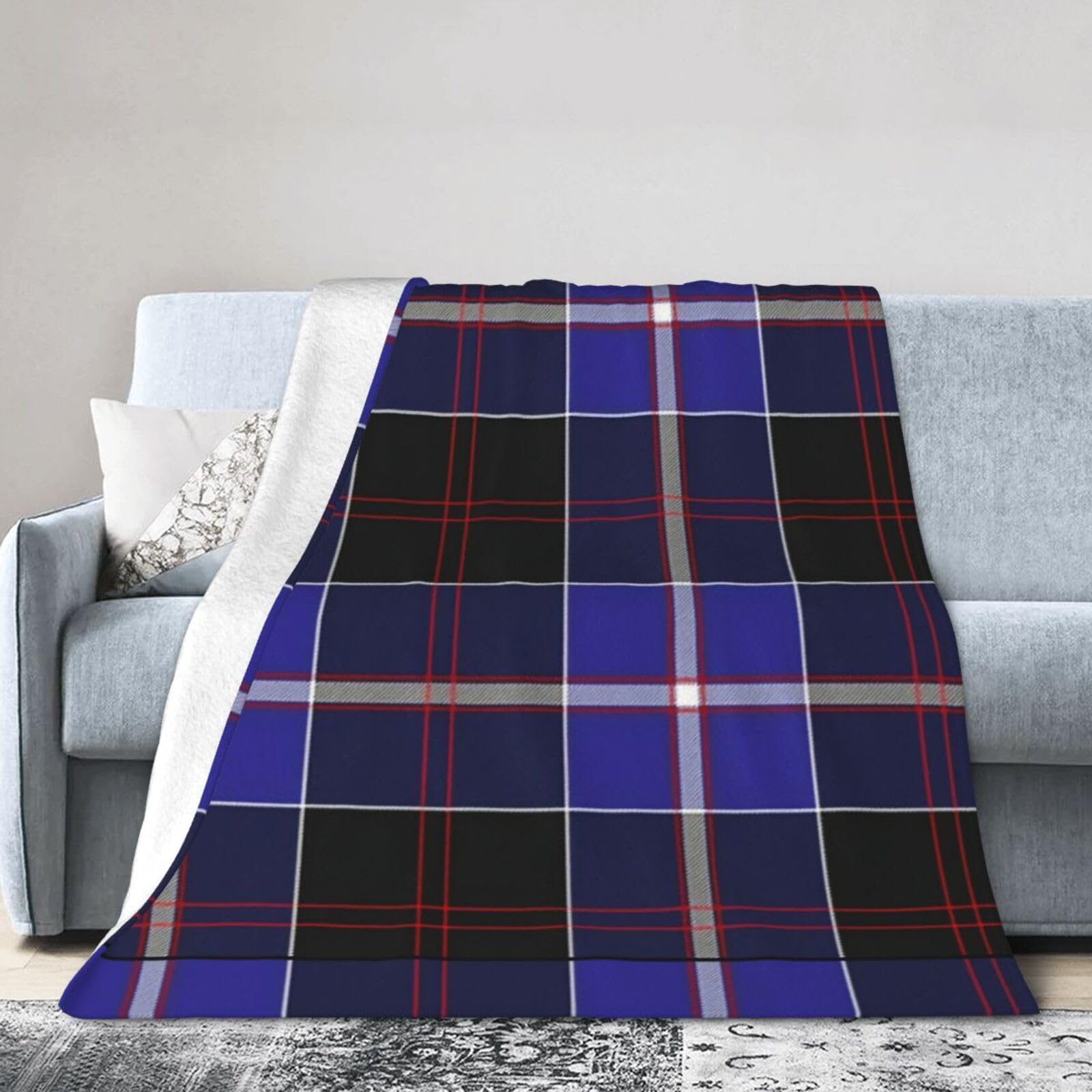 ERTDFXCV Clan Dunlop Tartan Blanket 60"x50"