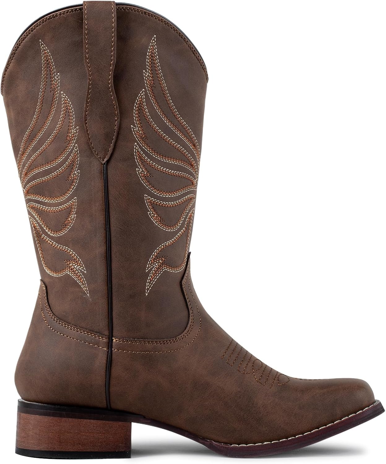 J’s.o.l.e Women’s Square Toe Cowboy Boots Wide Calf Cowgirl Boots Western Shoes