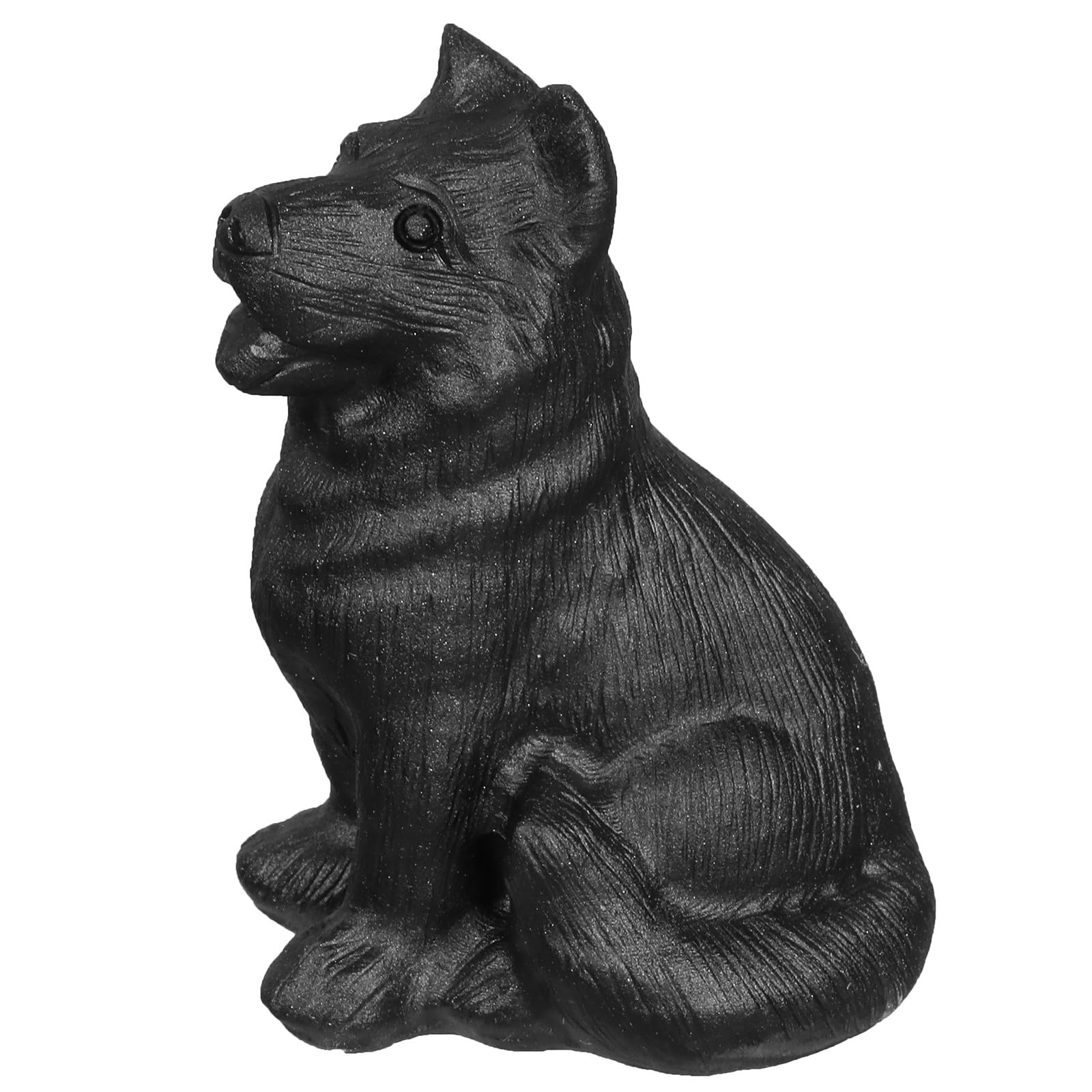 mookaitedecor Black Obsidian Crystal Dog Ornament Black German Shepherd Dog Figurine, German Shepherd Gift Healing Crystal Gift for Dog Lovers Carved Crystal Animal Puppy Statue Cute Room Decor