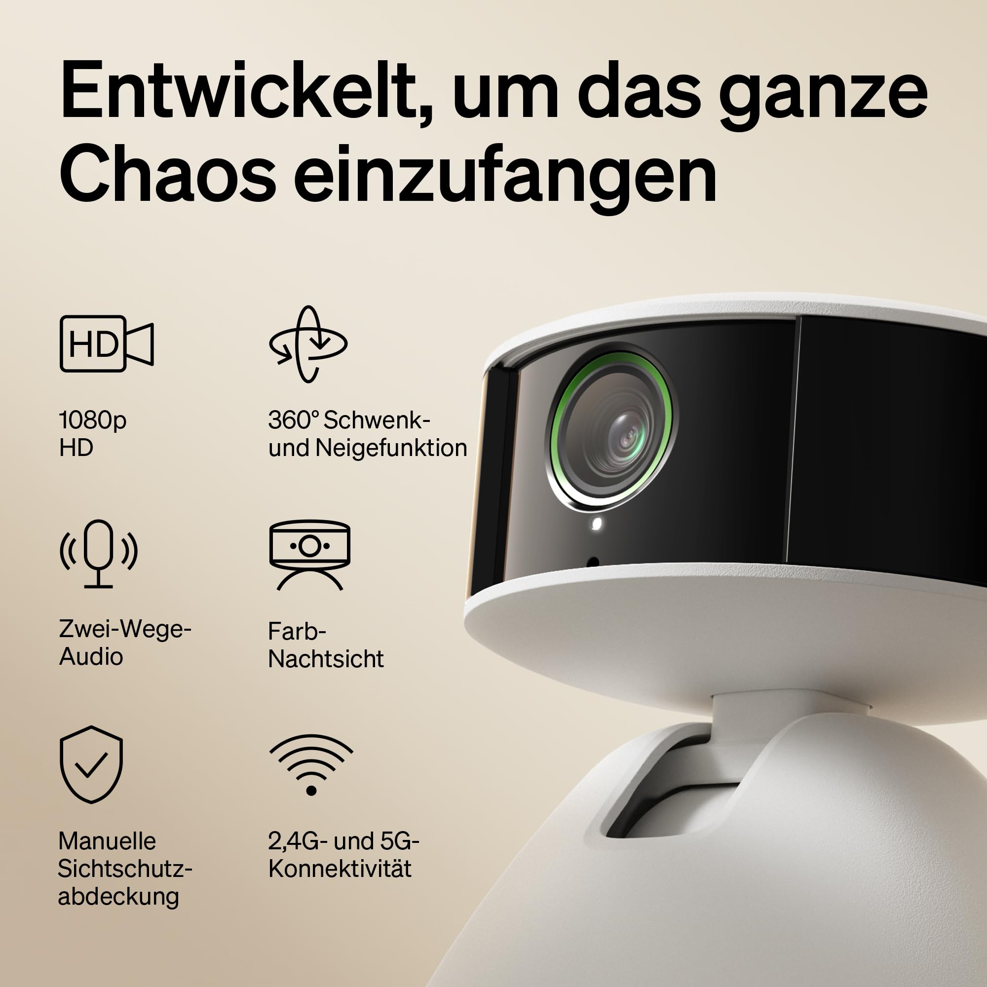 PETLIBRO Haustierkamera mit App, 360° HD Hundkamera, KI-gesteuert Haustierkamera für den Innenbereich für Multi-Tiererkennung, Aktivitäts-Tracking, Tägliche Smart-Summary, Farb-Nachtsicht mit 1080p