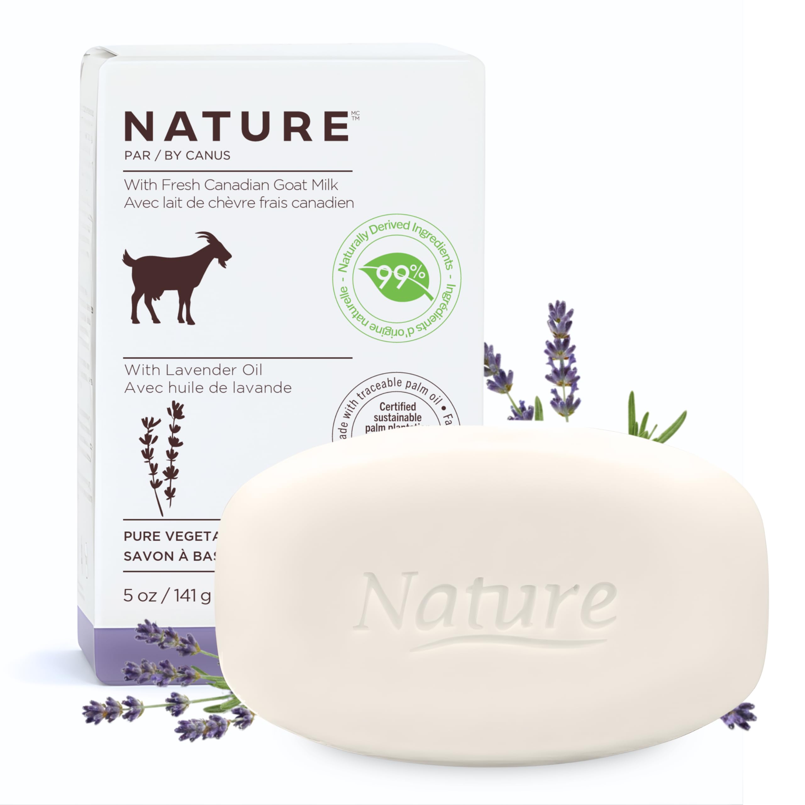 Amazon.com : Nature by Canus Goat Milk Bar Soap Lavender 5 oz