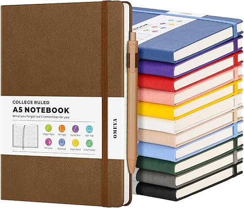 Miniatura 7 de Paquete de 6 cuadernos de trabajo con 6 bolígrafos, cuadernos de tapa dura A5, cuadernos de negocios a granel, cuadernos de rayas universitarias