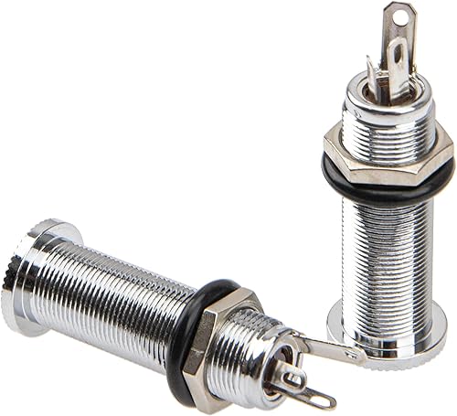 Miniatura 3 de Conector de salida de cilindro roscado (2 unidades, estéreo, monocromo, conector jack para guitarra ecualizador)