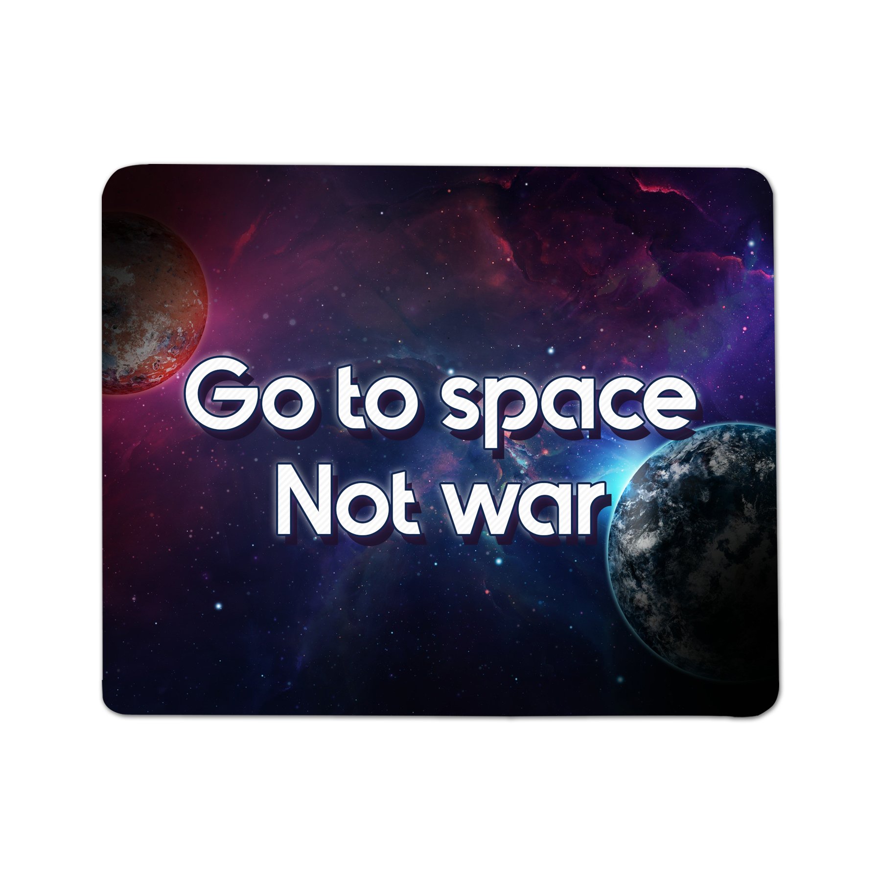 EvolveFISH Go to Space Not War Mouse Pad