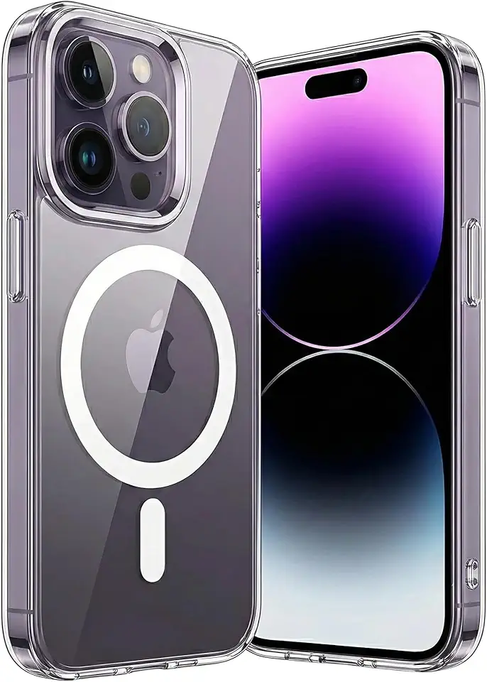 Capa Mag-Safe para [iPhone 14 Pro] Capinha Slim Premium com [Proteção de Camera] Magnética Compativel com Mag-Safe Anti-Amarelamento, Transparente Clear Case, Resistente a Riscos e Anti Impacto