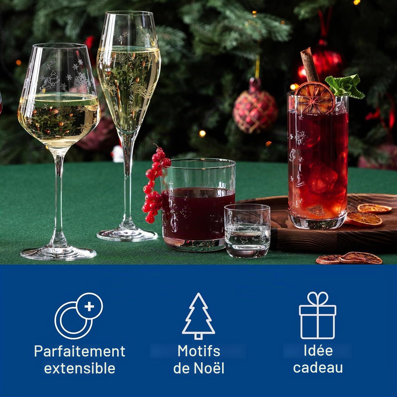 Villeroy & Boch Toy's Delight Lot de 6 verres à eau transparents lavables au lave-vaisselle pour Noël