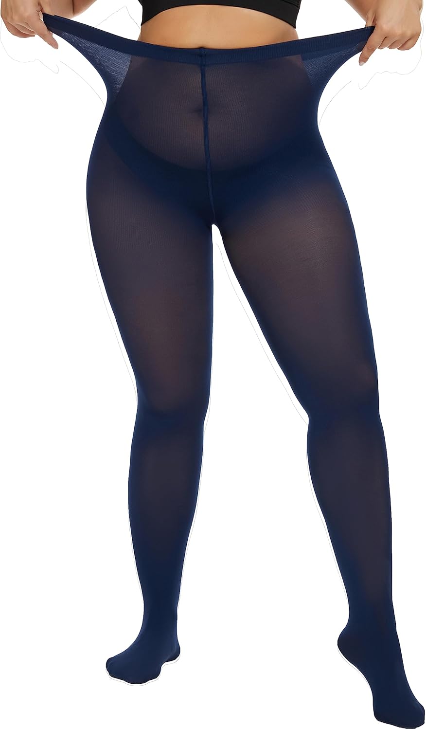 CozyWow Plus Size Tights for Women 80D Soft Solid Color Semi Opaque Pantyhose High Waist 1X 2X 3X 4X - Image 4