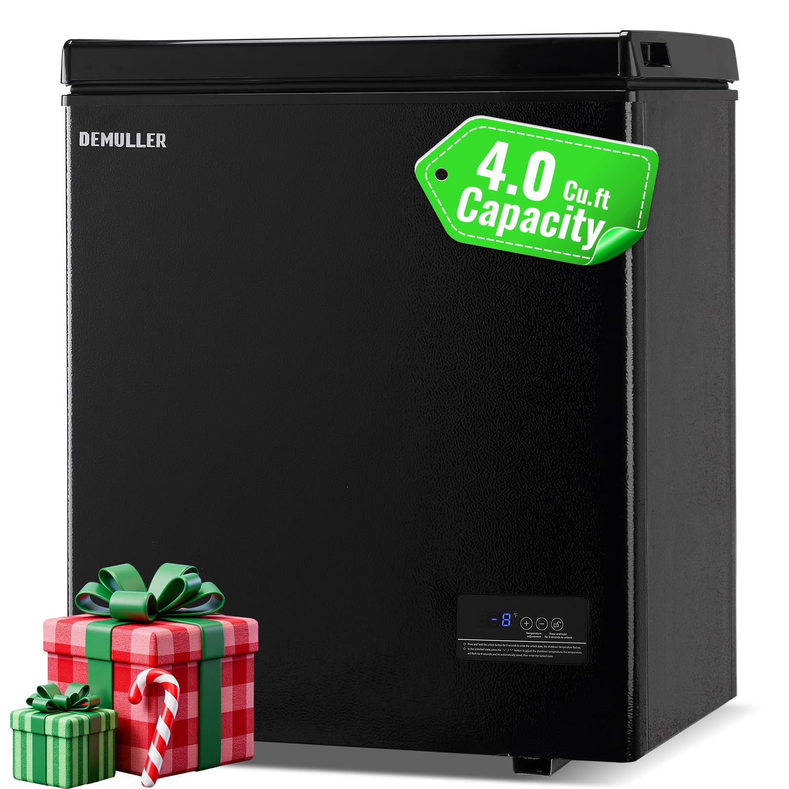Demuller D-CF79 4 cu ft Chest Freezer Black