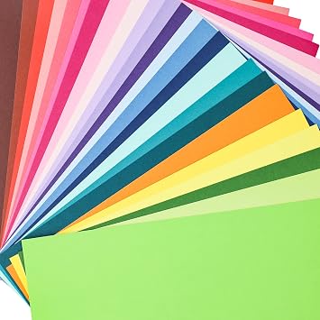 Livholic 96 Sheets Spectrum Colored Paper Assorted Color 120-250 GSM Corlorful Cardstock Paper for DIY Crafts Scrapbooking Background Layers, 96