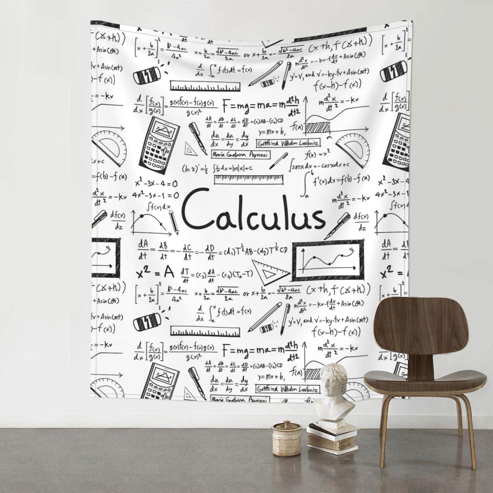 YYHHAOFA Math Geometry Geek Calculus Prints 60x51in Wall Tapestry Boho Chic Dorm Decor & Beach Throw Blanket