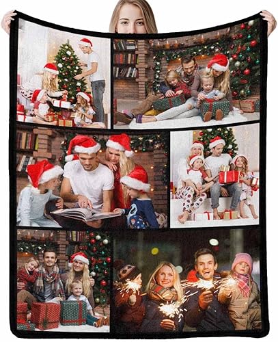 InterestPrint Manta personalizada de collage de fotos de un amigo, manta personalizada de 6 imágenes, manta de amistad personalizada, regalos para