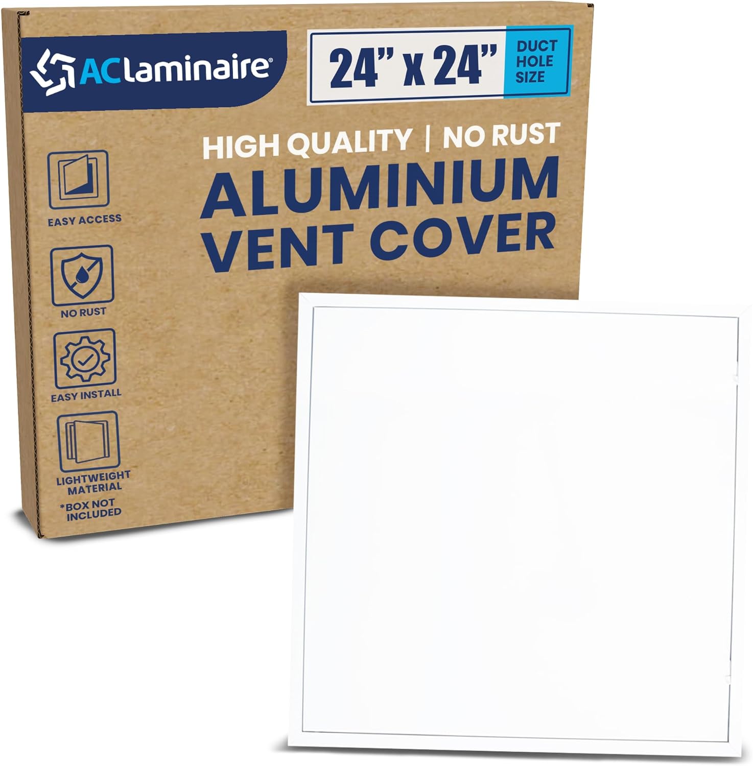 [25.6" x 25.6"Face][24 x 24 Duct Hole] Easy-Access Metal Panel Access Door with Aluminum Frame, Keyless Lock. Rust & Fire Resistant.