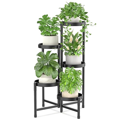 iDavosic.ly Plant Stand Indoor Outdoor, 5 Tier Corner Metal Flower