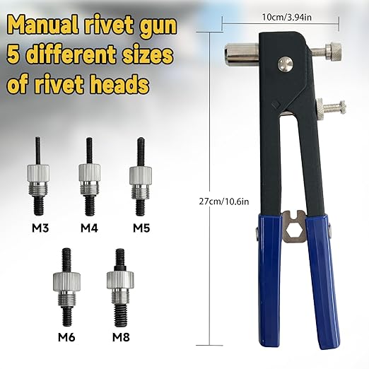 Kit deherramientas de tuercas de presión 430 piezas M3-M8 miniatura 2
