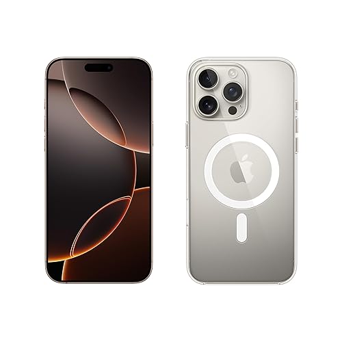 Apple iPhone 16 Pro MAX (1 TB) - Titanio Natural + Funda Transparente con MagSafe - Titanio natural - 1 TB - +Funda transparente