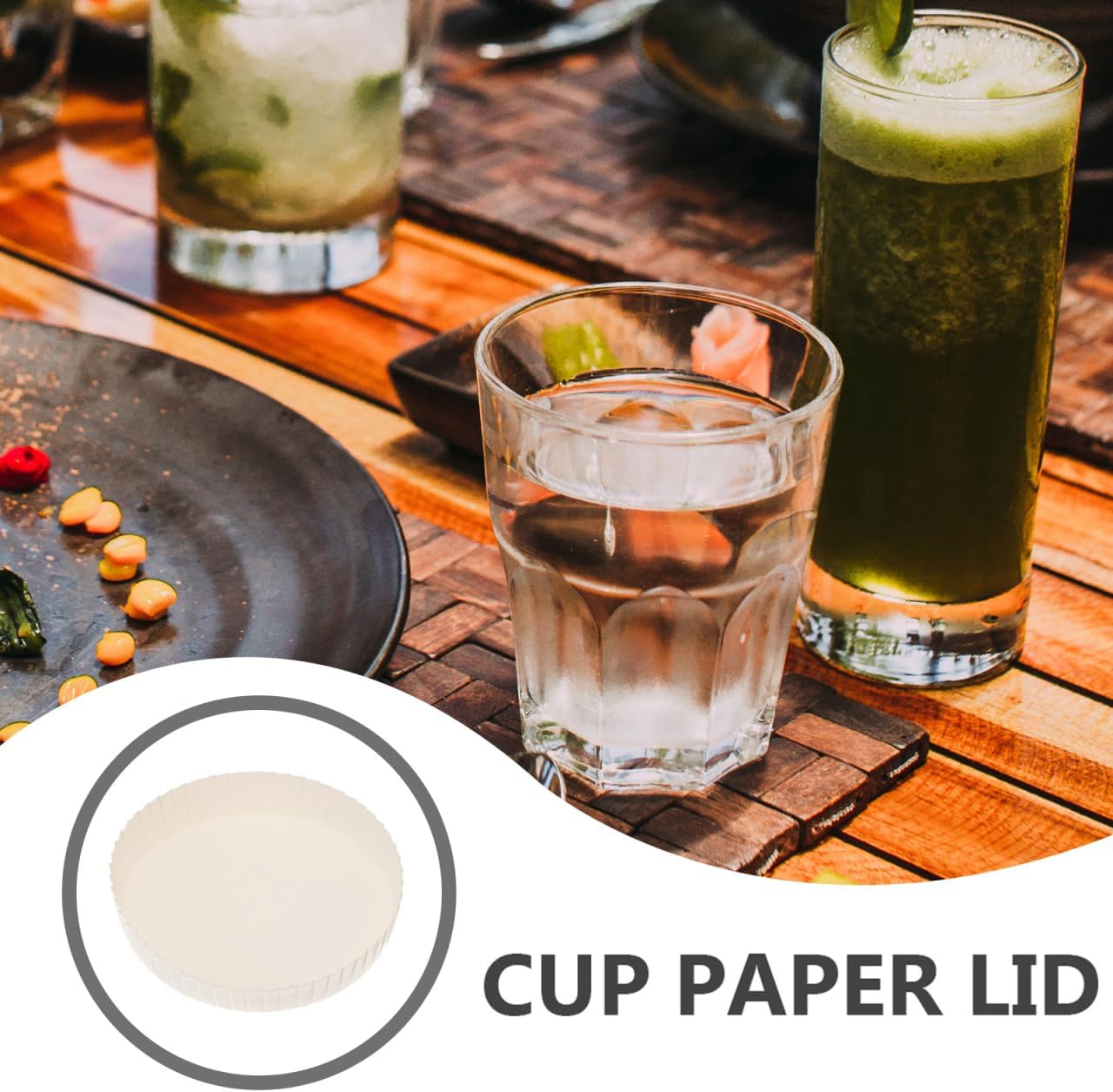 100pcs Disposable Paper Cup Cover, Recycled Drinking Lid, White Coffee Cup Cover Hot Coffee Juice Lids for Home Kitchen Cafe Parties Wedding Hotel Bars Restaurants Ktv without Hole 3.1 Inch