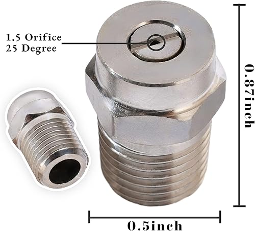 Miniatura 3 de Boquilla roscada para lavadora a presión, reemplazo universal para limpiador de superficies, escoba de agua de 40 grados y tren de rodaje de 14