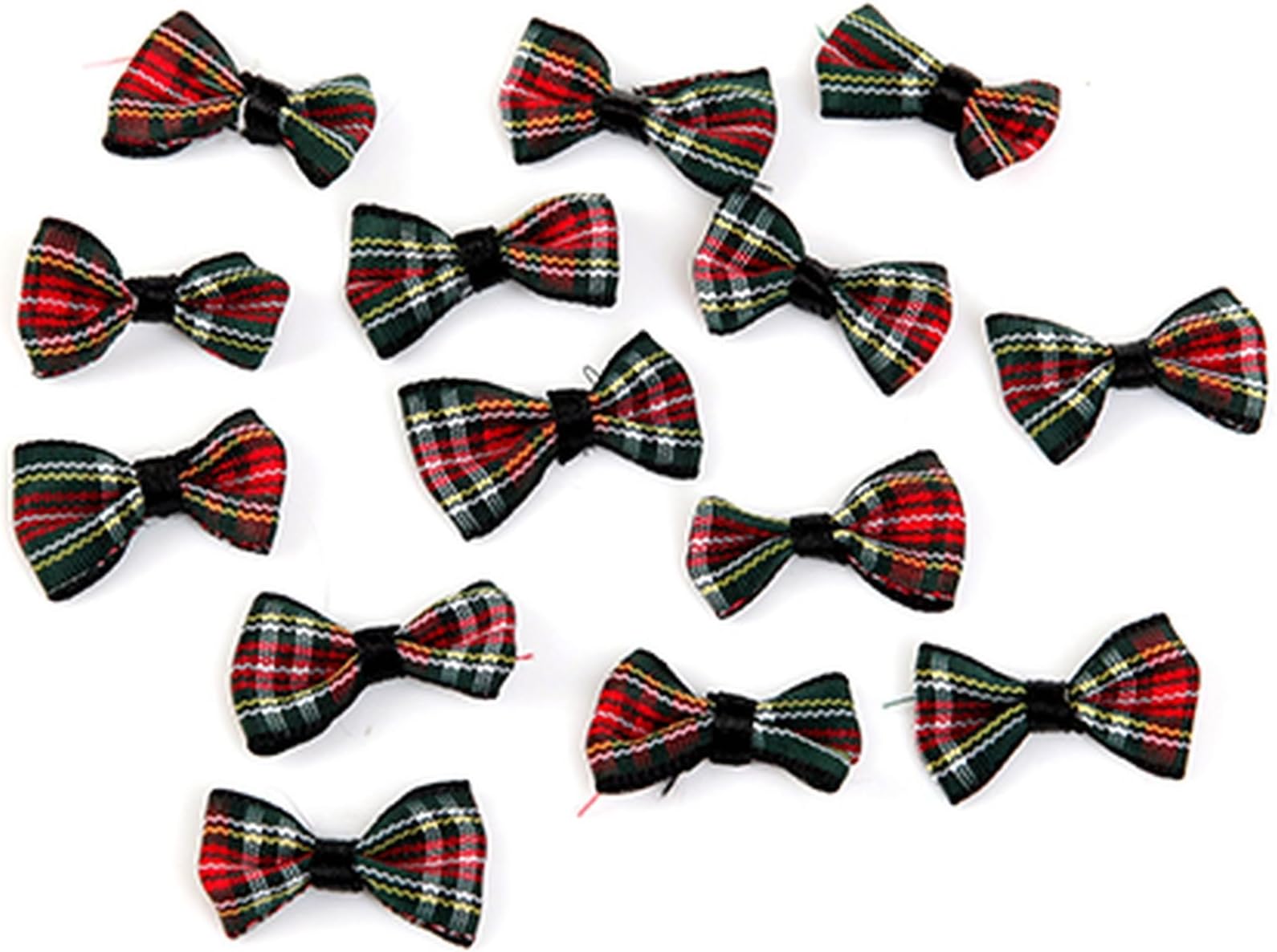CMDirect2U Pack of 50 Red & Green Tartan Bows