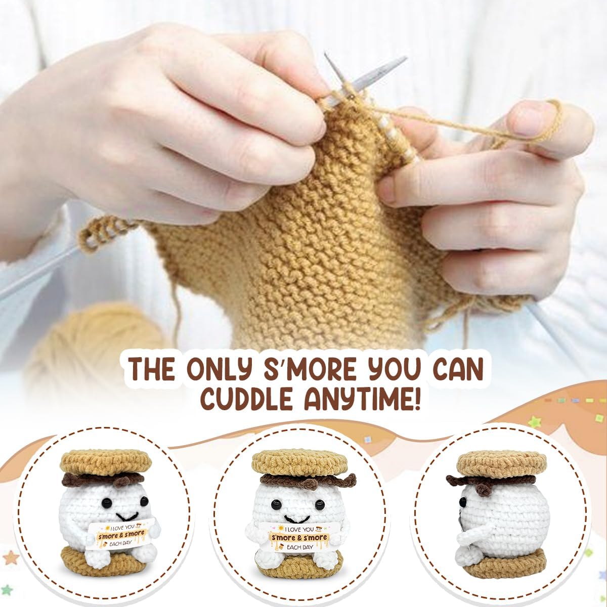 Mini Smore Crochet 2026, Wedding for Couple, Him Her, Cute I Love You Smore Plush, Gift for Mom, Friends & Family, Birthday, Christmas, Valentine’s Day Gift Ideas - Image 6