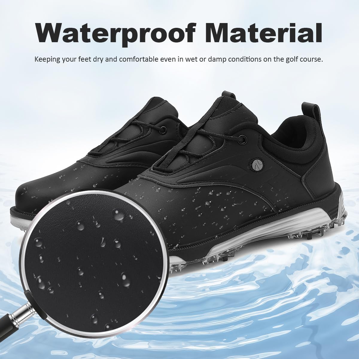 ULTIANT Mens Golf Shoes Waterproof Fixed Spikeless Sole Comfortable Outdoor Sport Shoes Size7.5-13 - Image 5
