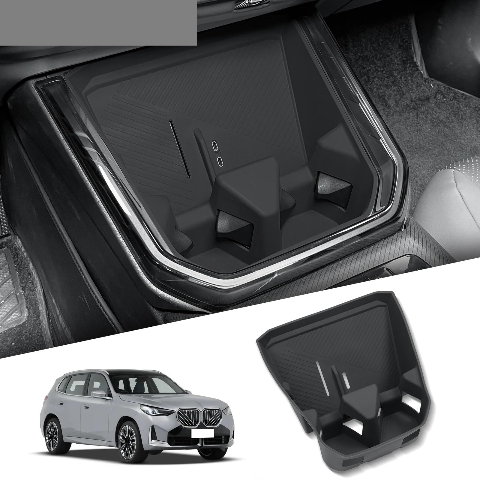 Centrale Consolle Portabevande Auto Console Centrale Doppio Supporto Di Tazza Inserto Custodia Di Immagazzinaggio Organizer Vassoio Con Bevande Per Caddy Box Compatibile Con BMW Per X3 2025