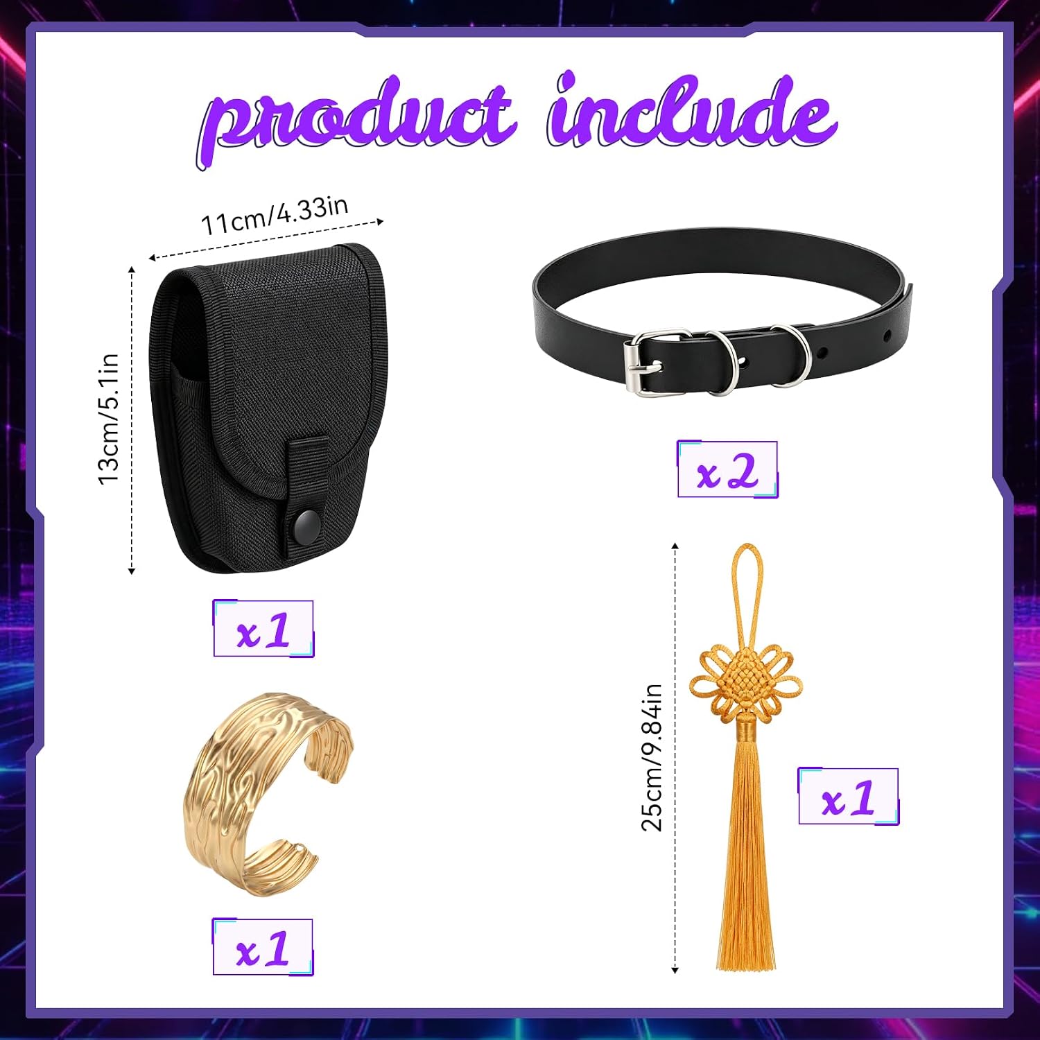 Tondiamo Halloween Kpop Costume Accessories for Women Gold Cuff Bracelet image 2