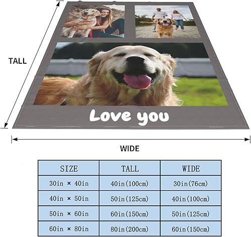 Miniatura 6 de Dipopizt Manta personalizada con foto, manta personalizada con imagen, texto, manta personalizada para sofá, cobijas personalizadas, regalos