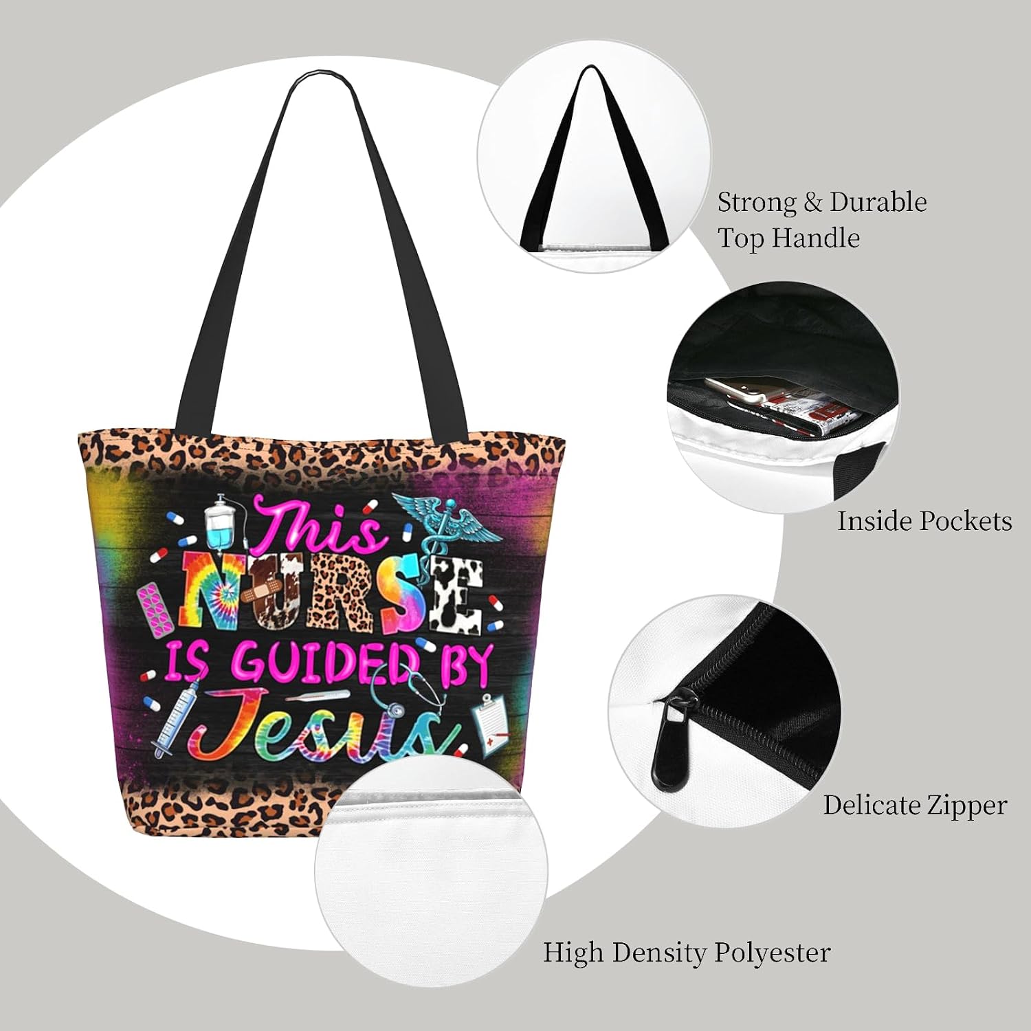Bible Tote Bags for Women Christian Tote Bag Church Shoulder Bag Inspirational Bags With Zipper Christian Gift image 5