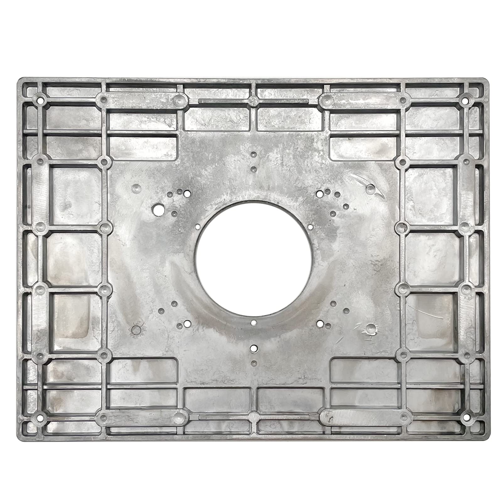 Aluminium Router Table Insert Plate Table for Woodworking Benches Router Plate Wood Tools Milling Trimming Machine with Rings (Red-magna)