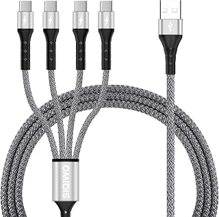 SIQIWO USB C Cable Fast Charging 1.2M, QC 3.0 USB Type C Sync Cord with 4 USB C Port, for Samsung Galaxy S23 S21 S10 S9 A20e A40 A51 A70, Huawei, Pixel, Xiaomi, Sony, PS5 Controller USB C Charger