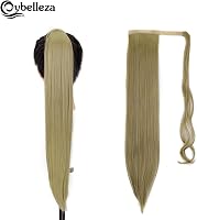 Cybelleza Csatos Lófarok Póthaj - 60 cm Egyenes Hajhosszabbítás Natúr Szőke, 125g, Hajdúsító Copf Nőknek, Hipoallergén 3