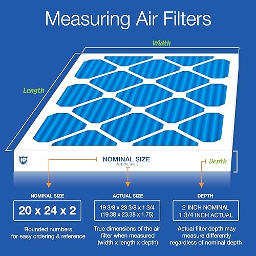 Miniatura 10 de Nordic Pure 20 x 24 x 2 (19 38 x 23 38 x 1 34) de carbono puro plisado reducción de olores Merv 8 filtros para horno, paquete de 3