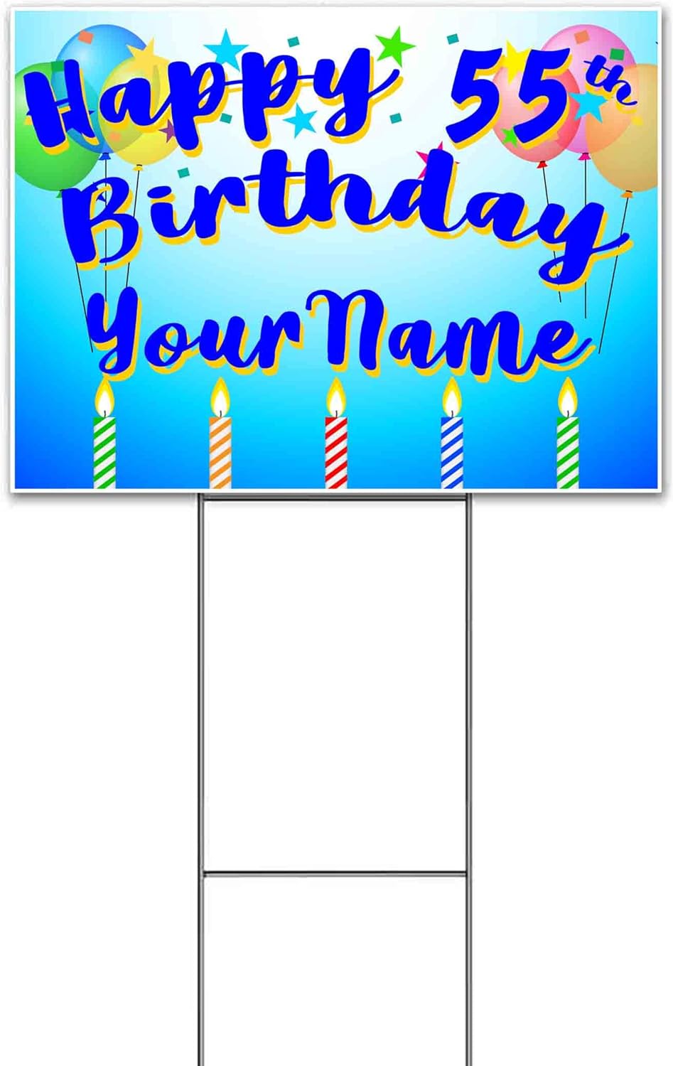 Happy Birthday (18" x 24") Yard Sign, Quantity Discounts, Multi-Packs, Includes Metal Step Stake, Bandit, New, Advertising, USA