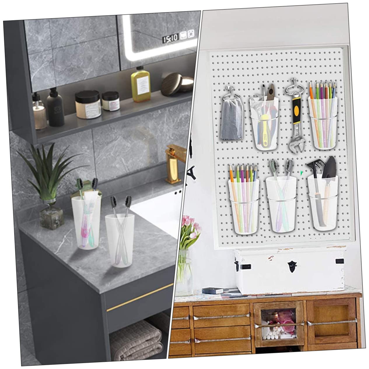 HOMOCONO 5 Sets Round Hook Peg Board Accessoris Shop Peg Board Organizer Home Pegboard Bin Pegboard Storage Cups Pegboard Wall Organizer Hanger Hooks Pegboard Pen Shop Pegboard Bin A3 Steel