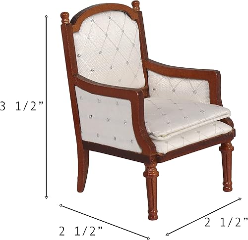 Miniatura 4 de Sillones de madera para casa de muñecas, juego de 2, sillas de comedor para casas de muñecas, muebles en miniatura, muñecas de 3 a 6 pulgadas