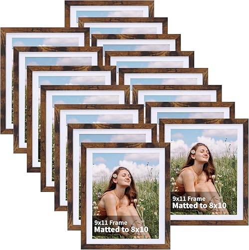 Vista 169 de EYMPEU Portarretratos de 5 x 7 pulgadas con paspartú, de madera negra, para exhibir fotos de 5 x 7 con paspartú o fotos de 6 x 8 pulgadas sin