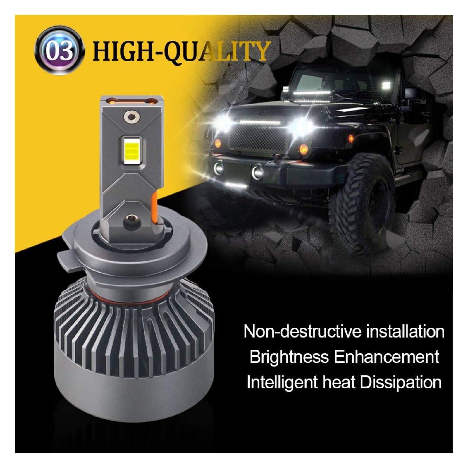 AMPOULES DE PHARES 100W Haute Puissance LED 6000K DC 12V-28V H7 Feux De Croiseme EUR 10,63