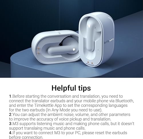 Miniatura 8 de Timekettle M3 Auriculares de traducción de idiomas 3 en 1, 43 idiomas y 96 acentos, traductor offline, sin suscripción, para explorar la vida de